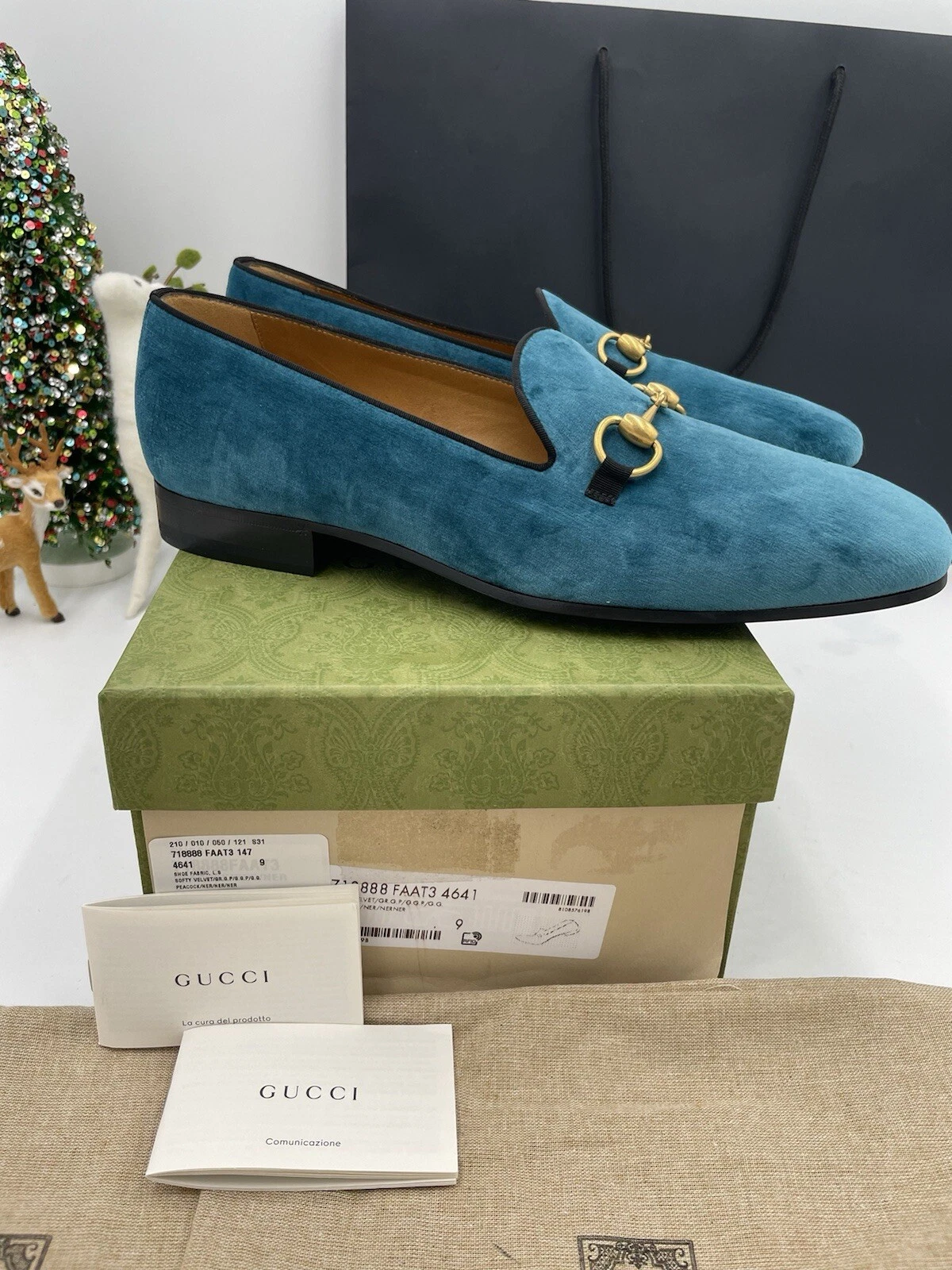 Mocassins homme Gucci velours cheval taille 9 taille 10US made in Italy