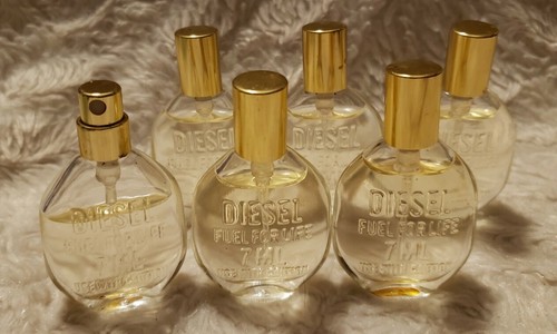 6x DIESEL Fuel for Life Men's Eau de Toilette Mini Spray .24 fl oz / 7 mL ea