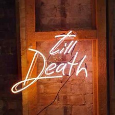 Till Death Neon Sign Light Bistro Bar Pub Wall Decor Man Cave Nightlight 14"x9"