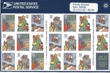 Scott 3108 Family Scenes Christmas Booklet of 20