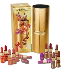 MAC Cosmetics Golden Girls Miniature Lustreglass Mini Lipstick Vault x 12