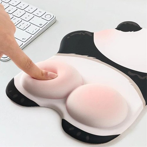 Cute Pink Butt Panda Mouse Pad Silicone Wrist Pad No Slip Office Mouse Hand Rest - Afbeelding 3 van 13