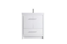 Dyconn Faucet Freestanding Shaker Bathroom Vanity with Stone Resin Countertop