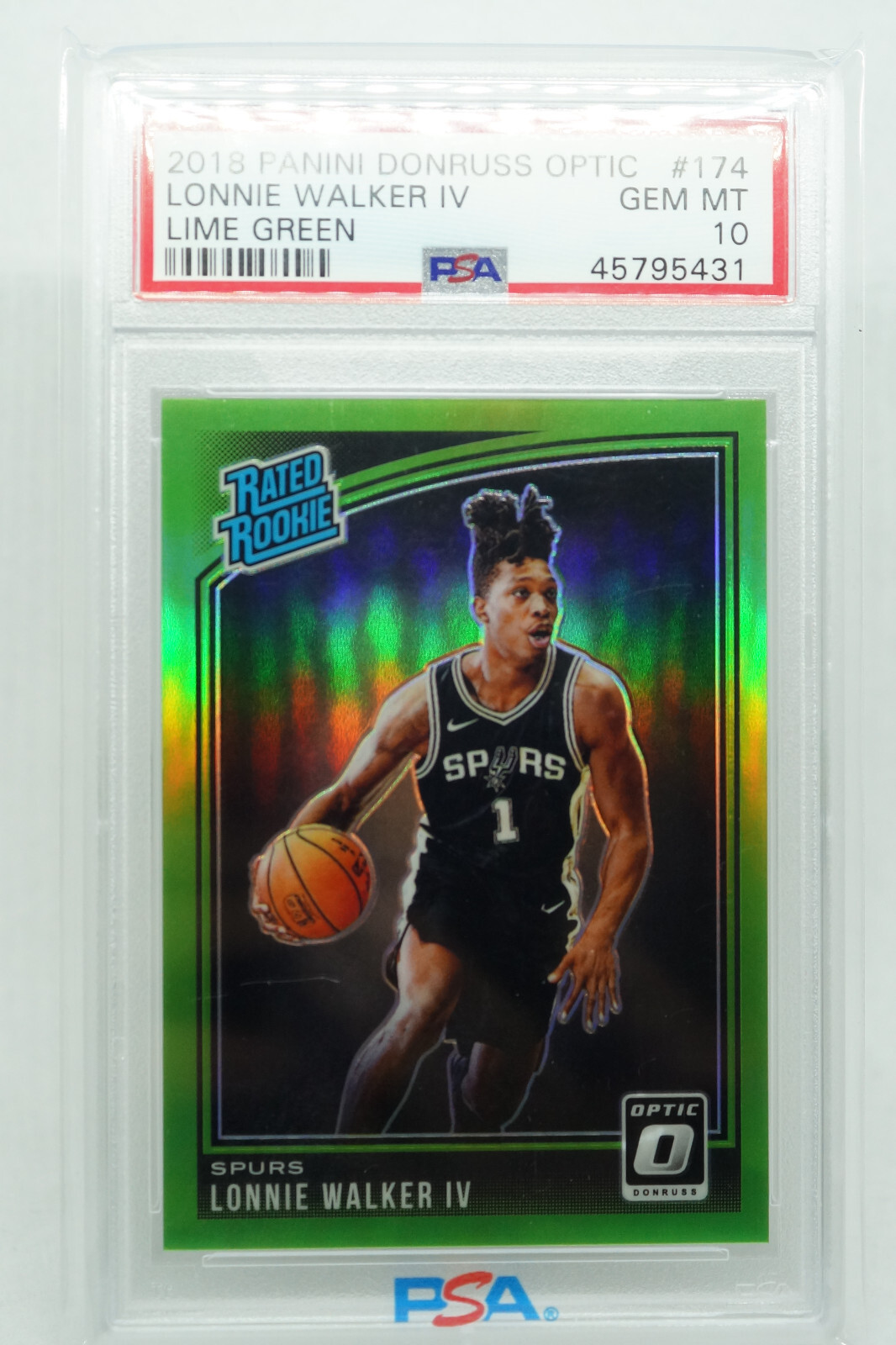 2018 Donruss Optic Rated Rookie Lime Green 133/149 Lonnie Walker IV #174 PSA 10