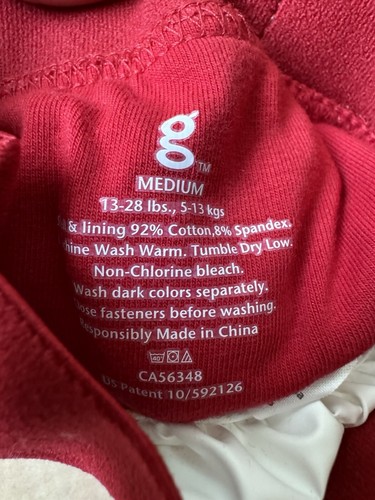 New MEDIUM Gdiaper Red Christmas gJingle cloth diaper baby oh what fun holiday - Picture 3 of 3