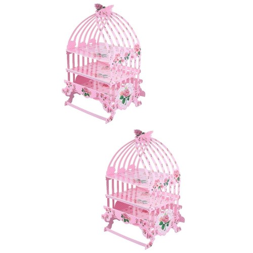 2 Count Muffin Halter Etagere Rosa Mit Drei Ebenen Festlicher Kuchenständer