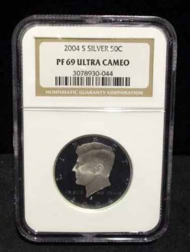 2004-S Silver Kennedy Half Dollar - NGC PF 69 Ultra Cameo - 044    ENN COINS