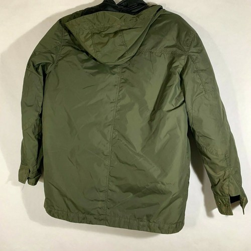 Vintage Timberland Double Layer Jacke Herren Kapuze Army Green Water Resistant Gr. M - Bild 3 von 8