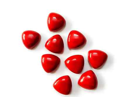 [WHOLESALE] SYNTHETIC RED CORAL CABOCHON TRILLION SHAPE LOOSE GEMSTONE