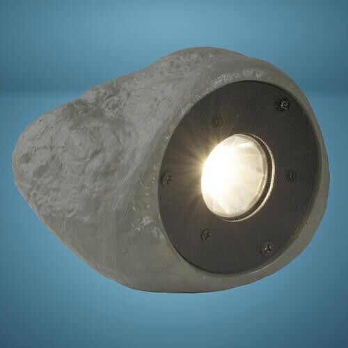 Black Rock Stone Spot Landscape Light Low Voltage Warm White LED Clear Glass - Picture 1 of 4
