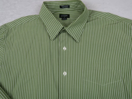 Button Down Green Striped Dress Shirt 