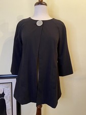 Kensie Jacket Women’s Size 4 Black Bell 3/4 Sleeves Pockets Nwt