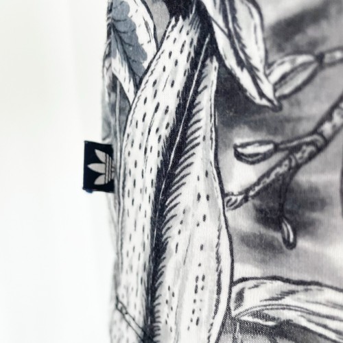 Adidas Originals Tank Top Size 6 Grey Black Tropical Floral Racerback Scoop Neck - Picture 5 of 11