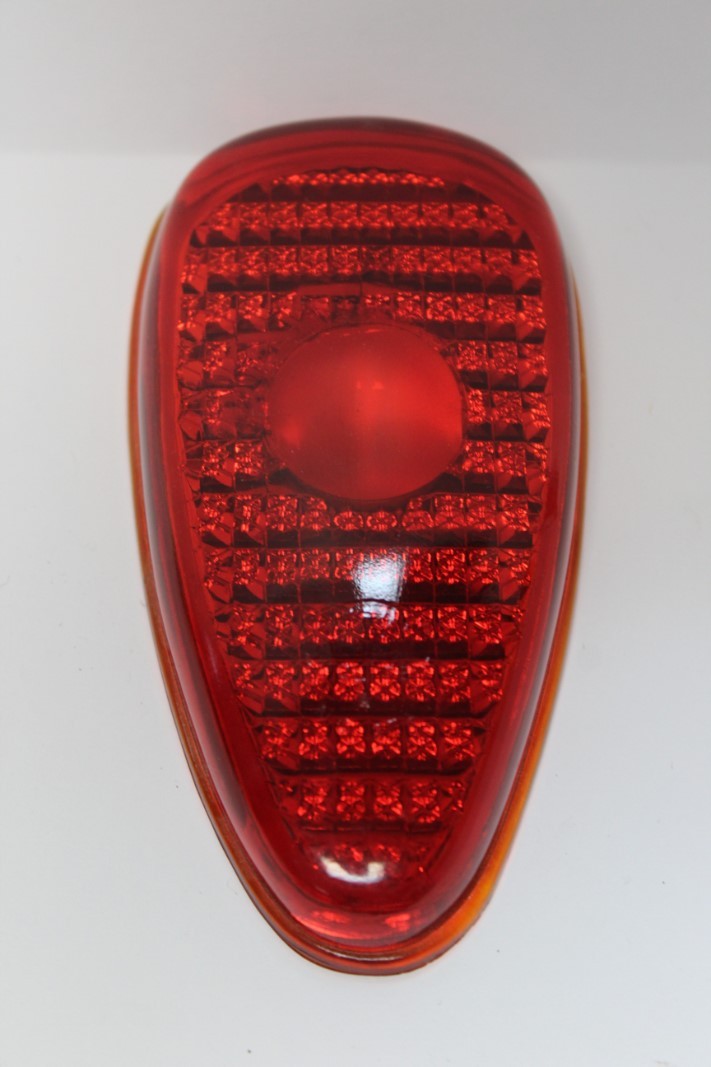 NOS Triflex Polite Ruby Red Teardrop Glass Lens Lynx Eye A274 1939 Plymouth(599)
