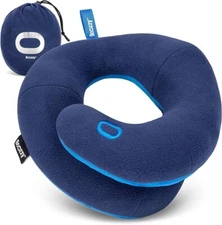 Bcozzy Kids Blue Neck Pillow For Travel Provides Double Support