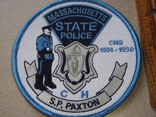 Massachusetts state POLICE SP PAXTON CH VINTAGE OBSOLETE SHOULDER PATCH