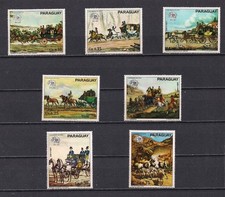 Paraguay 1974 100 Jahre Weltpostverein Mi 2583-2589 ** Satz (siehe Foto)