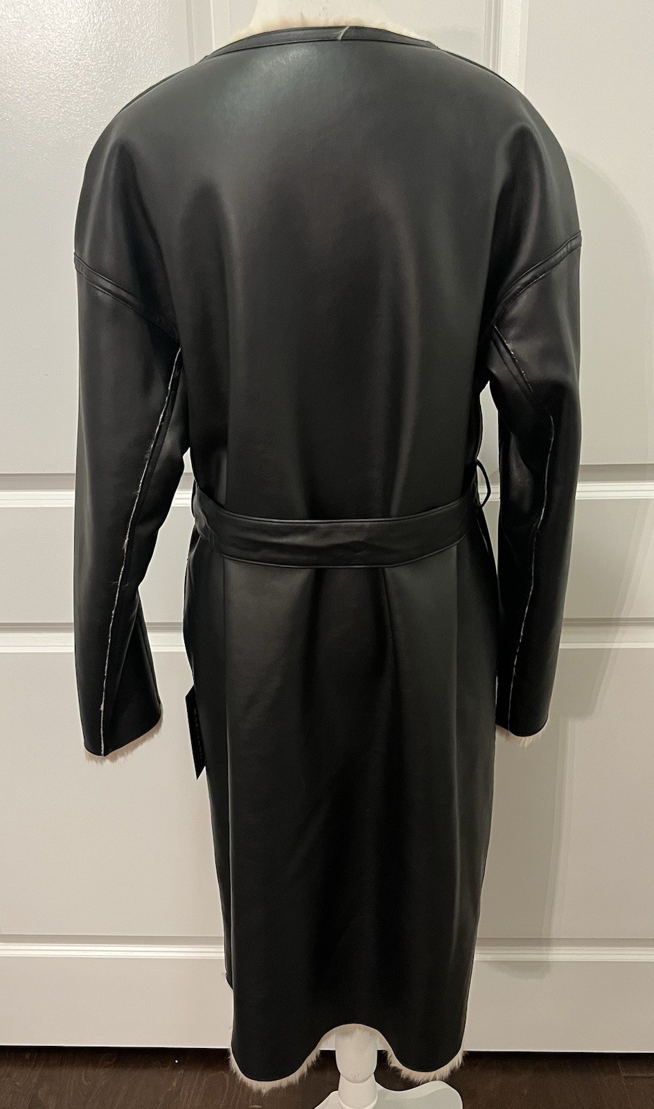 NWT VINTAGE GUESS MARCIANO JEIYDAIN FAUX FUR WOMENS BLACK COAT SIZE MEDIUM image 3
