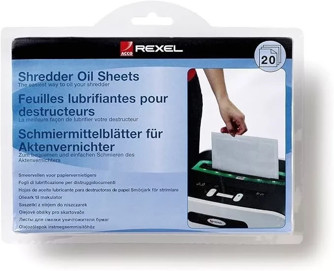 REXEL Fogli Lubrificanti per Distruggidocumenti cf 20 pz 2101949