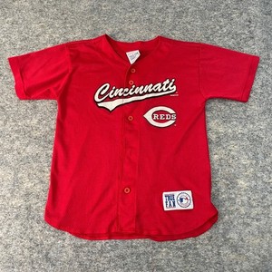 VTG True Fan Barry Larkin Cincinnati Reds #11 Baseball Jersey Red Mesh Youth L