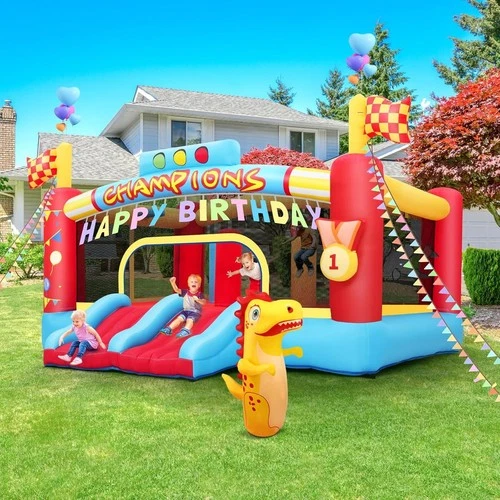 Large Inflatable Obstacle Bouncy House with Big Jumping Area for Kids Summer