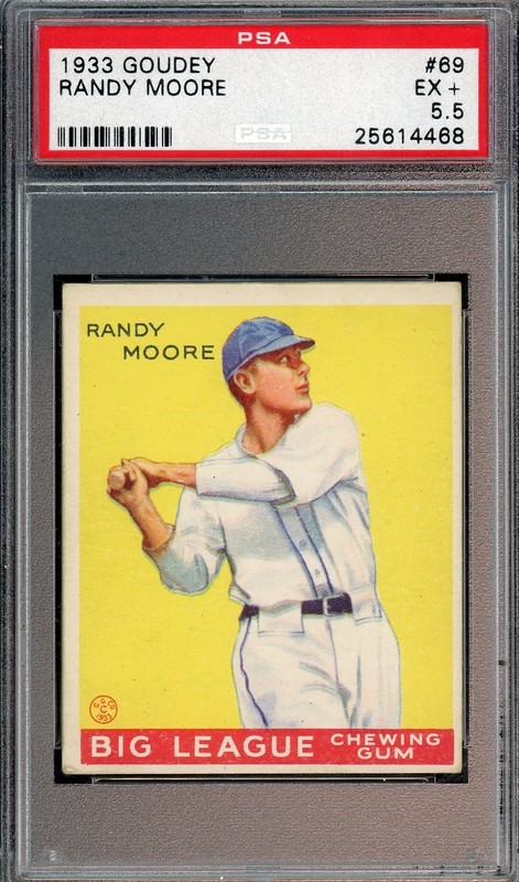 1933 GOUDEY #69 RANDY MOORE PSA 5.5 NICE CARD