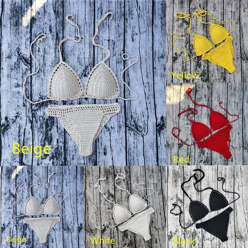 Sunbathing Swimming At Beach Crochet Swimsuit Beach Push Up Brand New Condition - Picture 2 of 15