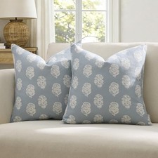 Set of 2 Patterned Pillow Covers 18x18, 18" x 18" Pack of 2 Light Blue