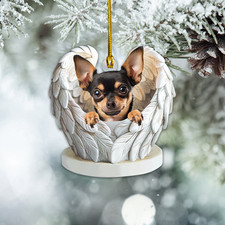 Personalized Lovely Chihuahua Dog Angel Wings Ornament, Chihuahua Ornament Decor
