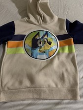 Bluey 2 Piece Sweatsuit Set Hoodie Joggers Holographic Patch Navy Kids Size 7