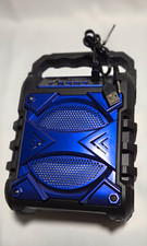 Portable Bluetooth Boombox LED Light Show, USB/TF Card, MIC, DC 5V Black/Blue