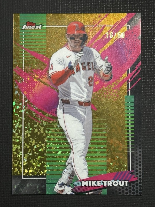 2026 Topps Finest Mike Trout RARE Gold X-Fractor /50 #296 Angels