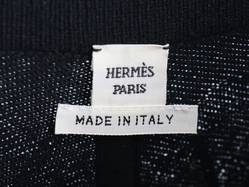 READ Hermes Etriers silk wool layered sweater black off-white US 2 / XS - Image 4 of 4