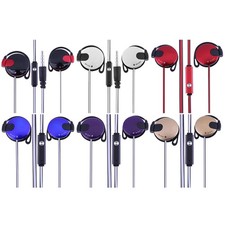 Clip On Earphones Wired 3.5mm Over Ear Running Earbuds Mobile Phones