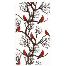 100 Pack Christmas Paper Guest Napkins, Red Cardinal Winter Bird