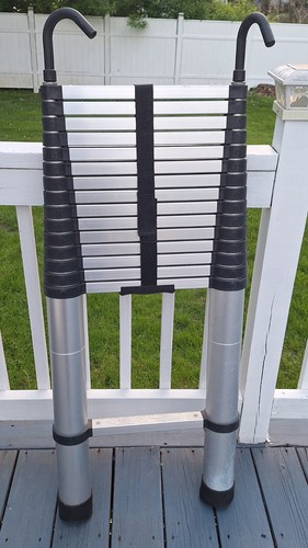 RecPro 14.5' Telescoping Ladder with Bracket | 15 Steps | 330 lb Capacity