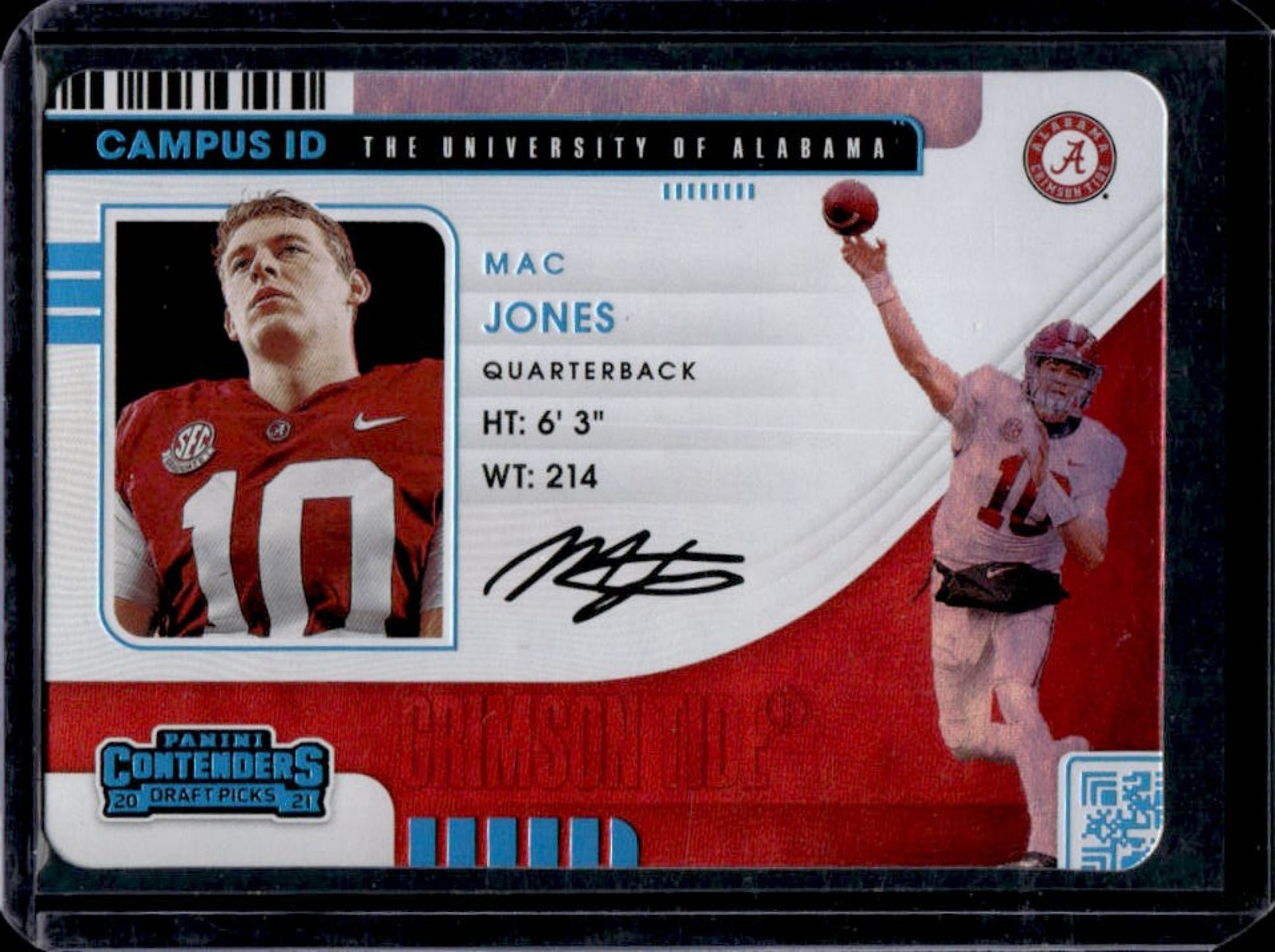 2021 Panini Contenders Draft Picks Mac Jones Campus ID Rookie RC #1 Crimson Tide