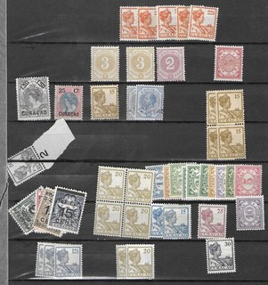CURACAO Mint NH OG Lot on 2 Album Pages Unchecked for Types with Doubles