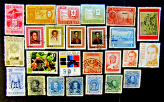 25 VENEZUELA STAMPS VARIOUS 1940s 1970s USED