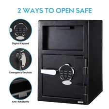 Digital Cash Drop Safe Security Vault Depository Money Slot Lock Office Lock Box