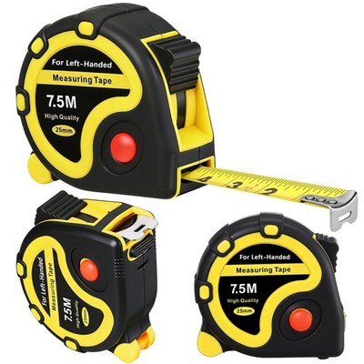 Left Handed Tape Measure with Rubber Reading from Right to Left Measure 25ft
