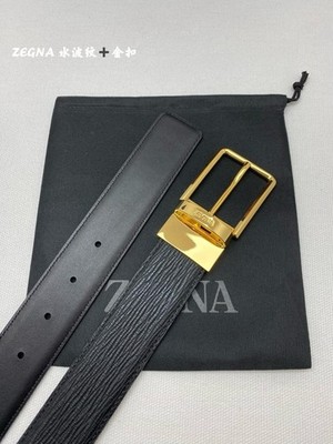 Zegna Classic Men's Water-Grain Leather Belt, Size 105cm