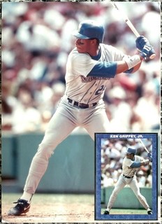 1989 Rookie Ken Griffey Jr "Blue Border Card Image" Type 1 Original Photo 5x7in