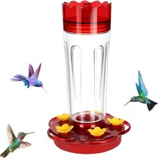 Glass Hummingbird Feeders for Outdoors Hanging Ant and Bee Proof, 1 Pack 15 Ounc