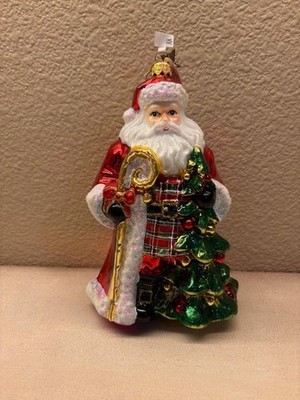 Neiman Marcus Christopher Radko 2022 ornament santa claus with tree and staff