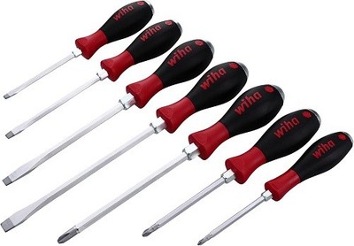Wiha 53097 7 Piece Softfinish X Heavy Duty Slotted And Phillips Screwdriver Set