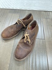 Vintage Men Leather Shoes Very Worn Size 12/13 Old School  Used