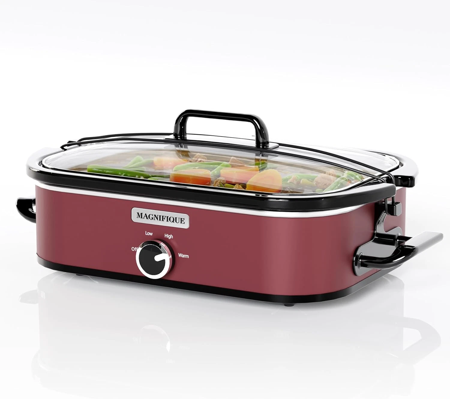4QT Slow Cooker w/ Ceramic Nonstick Dish Temp Control Glass Lid