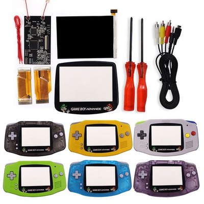 For Game Boy Advance GBA V2 IPS Backlight LCD TV Version AV Output Kit W/ Shell