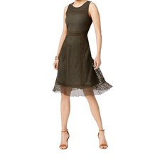 Alfani Dress Mesh Fit Flare Size 4 Gray Color Cocktail Party Dress